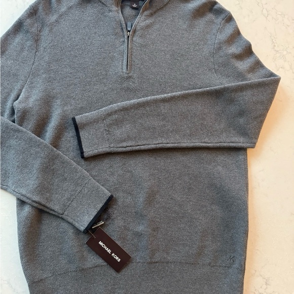 Michael Kors Men's Zip-Up Sweater in Gray